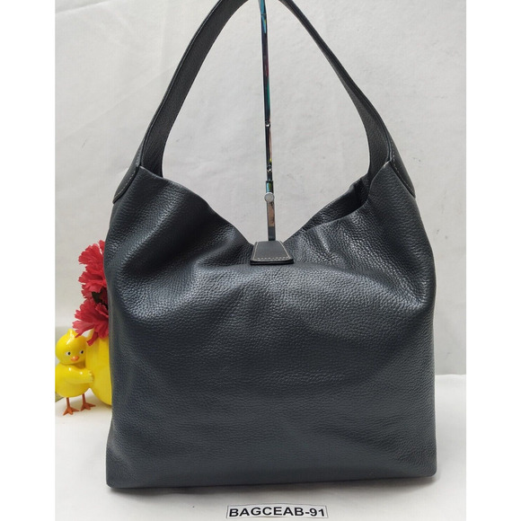 Dooney & Bourke Belvedere Lock Midnight Blue Pebbled Leather Hobo Shoulder Bag - Picture 2 of 16